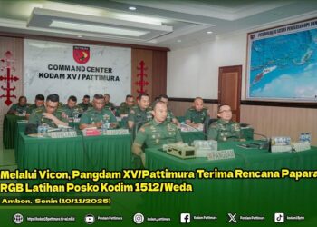 Melalui Vicon, Pangdam XV/Pattimura Terima Rencana Paparan RGB Latihan Posko Kodim 1512/Weda