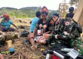 Peduli Kesehatan Papua, Satgas Yonif 743/PSY Gelar Layanan Medis Gratis di Tinolok
