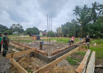 Dukung Program Pemerintah, Danramil 01/AK Laksanakan Pengecekan Pembangunan Koperasi Merah Putih Di Desa Simangalam