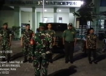 Kodim 0506/Tgr Intensifkan Patroli Malam dan Siskamling,  Cegah Gangguan Kamtibmas