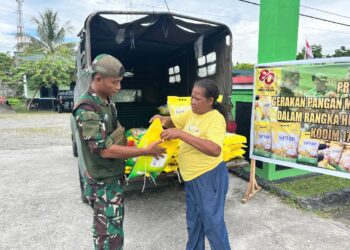 Dukung Program Gerakan Pangan Murah, Kodim 1710/Mimika Jual Beras SPHP di Timika