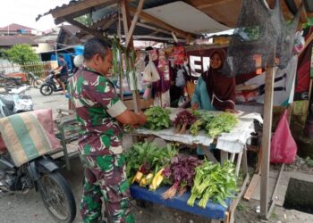 Babinsa Koramil Susoh Pantau Stabilitas Harga Pangan Pasca Banjir di Aceh