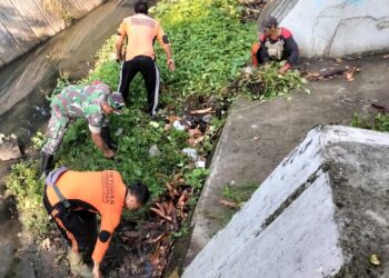 Wujud Kepedulian Terhadap Lingkungan Yang Sehat, Babinsa Bersama DLH, Kerja Bhakti Bersihkan Sampah Dan Rumput