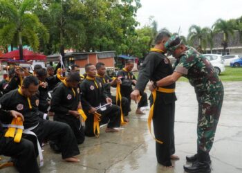 Puluhan Peserta Kaderisasi PSM Korem 081/DSJ Resmi Sandang Sabuk Kuning