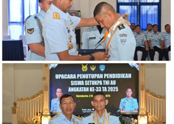 Kepala Staf Korpasgat didampingi Ny. Anis Nurwahyudi Hadiri Upacara Penutupan Pendidikan Setukpa A-33 TA 2025