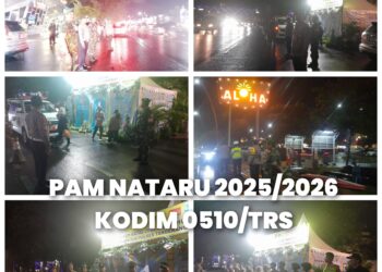 PAM Nataru 2025/2026,Personel Koramil 02/Curug Bersama Polri dan Komduk Jamin Keamanan dan Kelancaran Arus Mudik