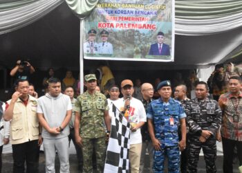 Dandim 0418/Palembang Hadiri Pelepasan Bantuan Kemanusiaan untuk Aceh, Sumut dan Sumbar