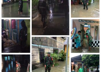 Banjir ROB Terjadi Di Wilayah Koramil 07/Tambelan, Babinsa Lakukan Pemantauan Langsung