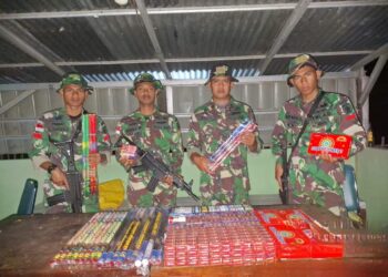 Aksi Cepat Tanggap, Satgas Pamtas Yonarhanud 2 Kostrad Berhasil Gagalkan Upaya Penyelundupan Barang Ilegal