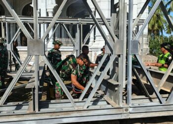 Sambungkan Kembali Akses yang Terputus, Kodam IM Kebut Pembangunan Jembatan Bailey di Aceh