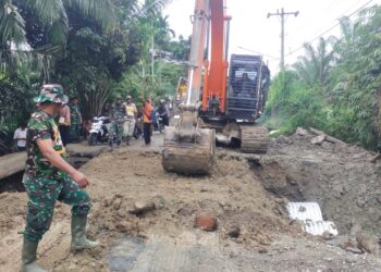 Satgas Gulbencal Kodam I/BB Telah Selesai Pasang Jembatan Aramco di Kabupaten Langkat