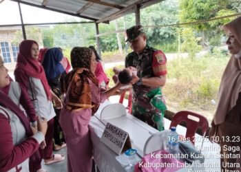 TNI Hadir Untuk Rakyat, Koramil 01/AK Bantu Pelayanan Kesehatan Di Kelurahan Gunting Saga