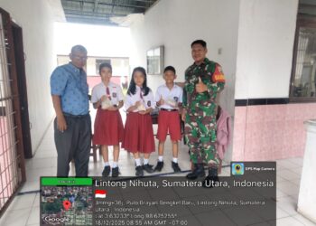 Babinsa Koramil 0201-02/MT Dampingi Distribusi Makan Sehat Bergizi di Medan Timur