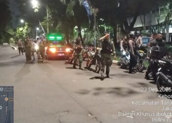 Antisipasi Gangguan Kamtibmas,Personel  Kodim 0502/JU Bersama Tiga Pilar  Patroli Gabungan Menjelang Nataru 2025/2026