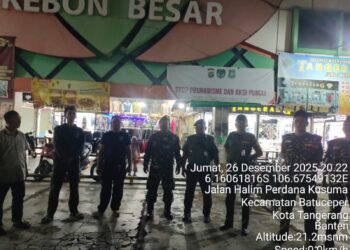 Sambut Tahun Baru 2026, Kodim 0506/Tgr Patroli Bersama Komduk Wujudkan Kondusifitas