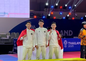 Alfi  Kusuma Anggota TNI Atlet Taekwondo Meraih Medali Emas Sea Games 2025 Thailand