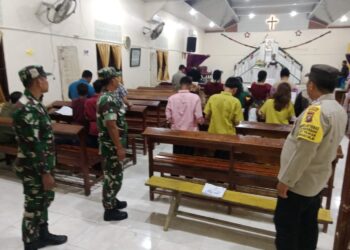 Personil TNI, POLRI Bersinergi Pengamanan Malam Pergantian Tahun di Kec. Panai Hilir