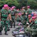 Prajurit Menkav 2 Mar TNI AL Ikuti Apel Kesiapan Satgas Rekonstruksi Bencana Alam Sumatra