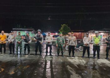 Koramil 12/LP Dan POLRI Laksanakan Pengamanan Objek Vital Nasional di SPBU Sungai Kanan