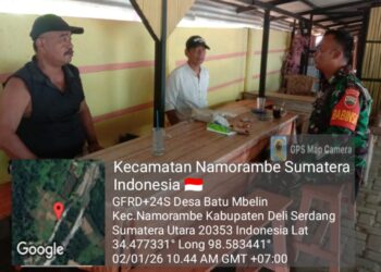 Awali Tahun 2026, Babinsa Koramil 14/PB Komsos dengan Warga Desa Batu Mbelin