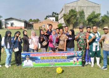 Babinsa Aktif Menghadiri Giat Pembukaan Turnamen Sepak Bola Clup Persibrepa vs Putra sari 30 thn Bersama Warga Binaan