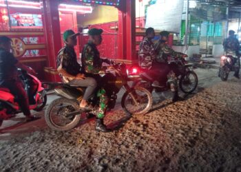 Ciptakan Keamanan Dan Ketertiban, Koramil 03/SB Melaksanakan Patroli Bersama Ormas.