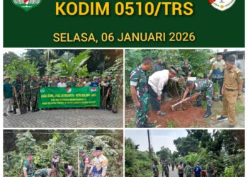 Hadiri Peringatan Hari Sejuta Pohon dan Lingkungan Hidup,Danramil 13/Cisoka Bersama Kades dan Warga “Selamatkan Bumi”