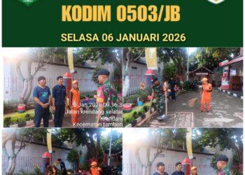 Cegah Penyebaran Penyakit,Babinsa Koramil 02/TB Bersama Komduk Karbak Bersih-bersoh Lingkungan