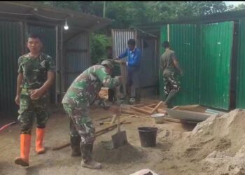 Satgas Gulbencal Kodim 0211/TT Tambah 4 MCK di Pengungsian Simpang Sipange