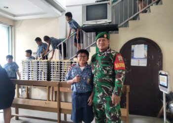 Pendistribusian Makan Sehat Bergizi di Wilayah Koramil 0201-02/MT Berjalan Lancar