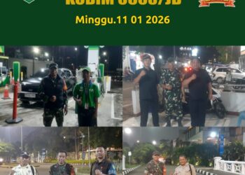 Menyurusi Kegelalan Malam ,Personel Kodim 0503/JB Patroli Dengan ” Senyuman Humanis” Antisipasi Gangguan Kamtibmas