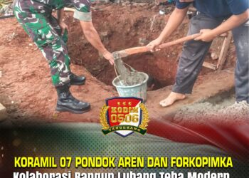 Koramil 07 Pondok Aren dan Forkopimka Kolaborasi Bangun Lubang Teba Modern, Tekan Masalah Sampah dari Hulu