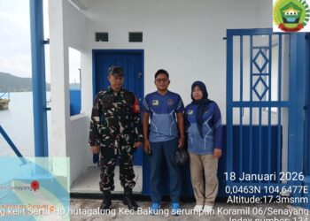 Babinsa Desa Tanjung Kelit Koramil 06/Senayang Gelar Patroli Bersama Syahbandar Lingga, Ciptakan Keamanan Pelabuhan