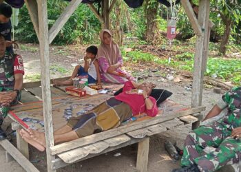 Wujud Kepedulian dan Sinergitas, Koramil 01/AK Jenguk Camat Kualuh Selatan