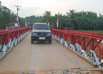 Satgas Gulbencal Kodam I/BB Rampungkan Pembangunan Jembatan Bailey Besilam–Banjaran Raya