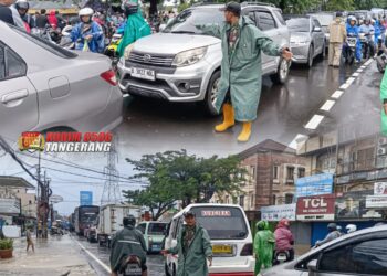 Babinsa Jajaran Kodim 0506/Tgr Monitoring Banjir