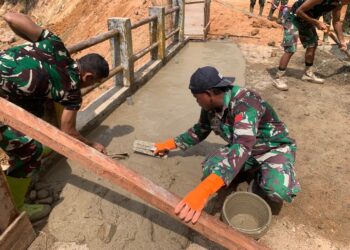 Satgas Gulbencal Kodam I/BB Rampungkan Perbaikan Jembatan Beton di Hutanabolon