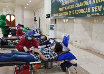 Penuhi Stok Darah PMI,Kodim 0510/ Tigaraksa Gelar Aksi Peduli Kemanusian Donor Darah HUT ke-80 Persit KCK