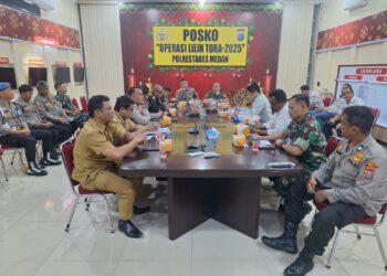 Danramil 0201-02/MT Hadiri Rapat Koordinasi Pengamanan Rencana Eksekusi Pengosongan di Polrestabes Medan