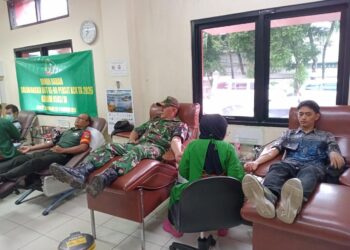 Aksi Bhaksos Donor Darah Kodim 0503/JB ,Memenuhi Stok Darah PMI