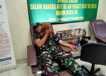 Aksi Bhaksos Donor Darah Kodim 0503/JB ,Memenuhi Stok Darah PMI