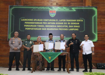 Danrem 041/Gamas Ikuti Launching Aplikasi Centurion-21 dan Lapor Pangdam XXI/RI Secara Virtual