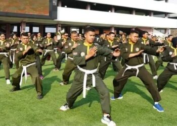 Beladiri Wajib Bagi Prajurit TNI AD, Kodam II/Sriwijaya Gelar Uji Kenaikan Tingkat Pencak Silat Militer