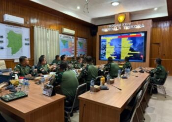 Kodam XXIV/Mandala Trikora Gelar Rapat Penyusunan Rentinkon Kotama Ops TNI Kewilayahan Secara Hybrid