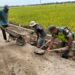 Perkuat Irigasi Sawah, Babinsa Julok Dampingi Petani Desa Buket Seuraja