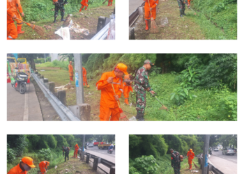 “Angkut..,Buang Semua “,Teriak Prajurit TNI Saat Perangi Sampah Wujudkan Hidup Sehat di Wilayah Teritorial Kodim 0503/JB