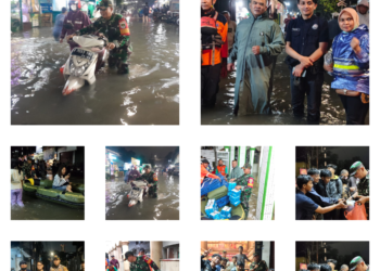 Banjir Melanda Wilayah Jakarta Barat,Prajurit TNI AD Sigap Membantu dan Bagikan Makanan