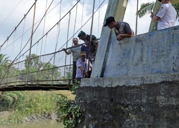 Dandim 0208/Asahan Tinjau Rencana Renovasi dan Pembangunan Jembatan Gantung