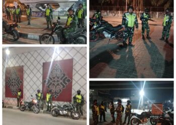 Personil Koramil 0201-05/MB Gelar Patroli Malam Jaga Keamanan Kota Medan