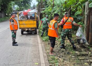 Satgas Sampah Kodim 0510/Trs Terus ‘Memburu’ Sampah Liar,Demi Ciptakan Lingkungan Sehat dan Bersih